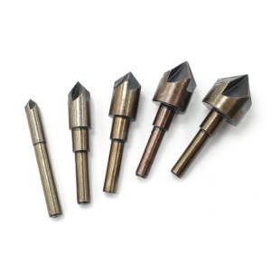 82° Five Flutes Countersink Drill Bit Round Shank 5PCS For Woodworking Deburring