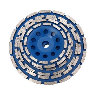 180mm Double Row Diamond Cup Wheel For Cement Stone Concrete Floor Grinding Disc