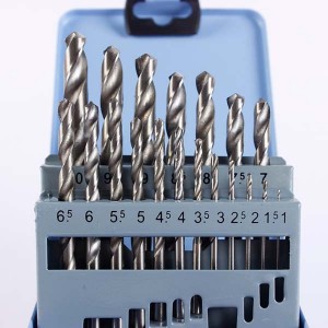 High Speed Steel 1-10mm Twist Drill Bit Set With Metal Box 19PCS