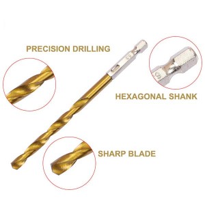 13PCS HSS 4241 Titanium Coated Hex Shank Twist Drill Bit For Sheet Metal