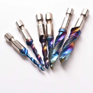 6pcs HSS Combination Screw Tap Set With Chamfering Function M3-M10 Drill Bits Box Kit Package Thread Tap
