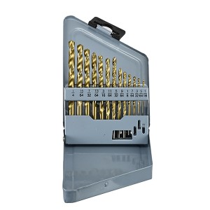 13PC Inch Size HSS4241 Titanium Coated Twist Drill Bit Set 1/16-1/2 For Metal Wood Plastic