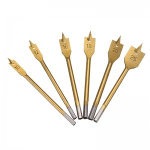 6PCS Wood Spade Drill Bit Set Titanium Coated 10-25mm Hexagonal Shank