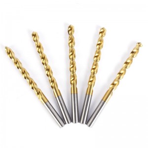 HSS6542 Titanium Coated Twist Drill bits Straight Shank For Stainless Steel DIN338