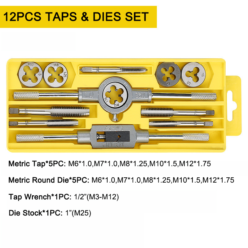 12pc tap dies set