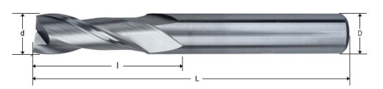 hrc55 2刃方立銑刀尺寸
