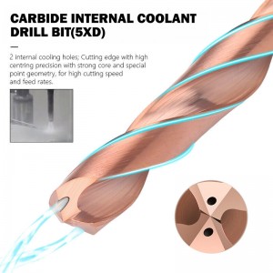 3-10mm Solid Carbide Drill Bit Internal Coolant 5D For CNC Tools